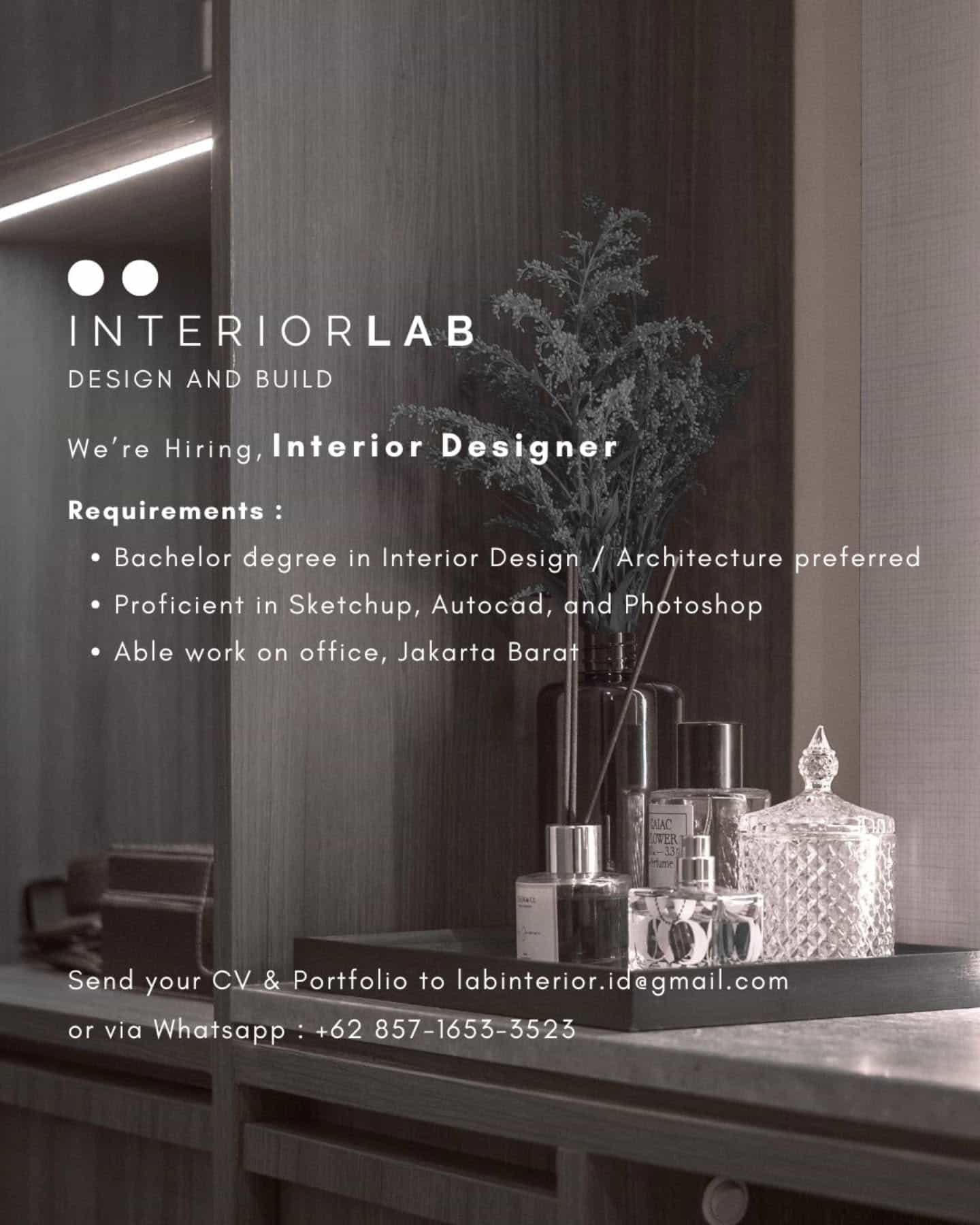 Lowongan Kerja Interior Designer di INTERIORLAB - Jakarta Barat